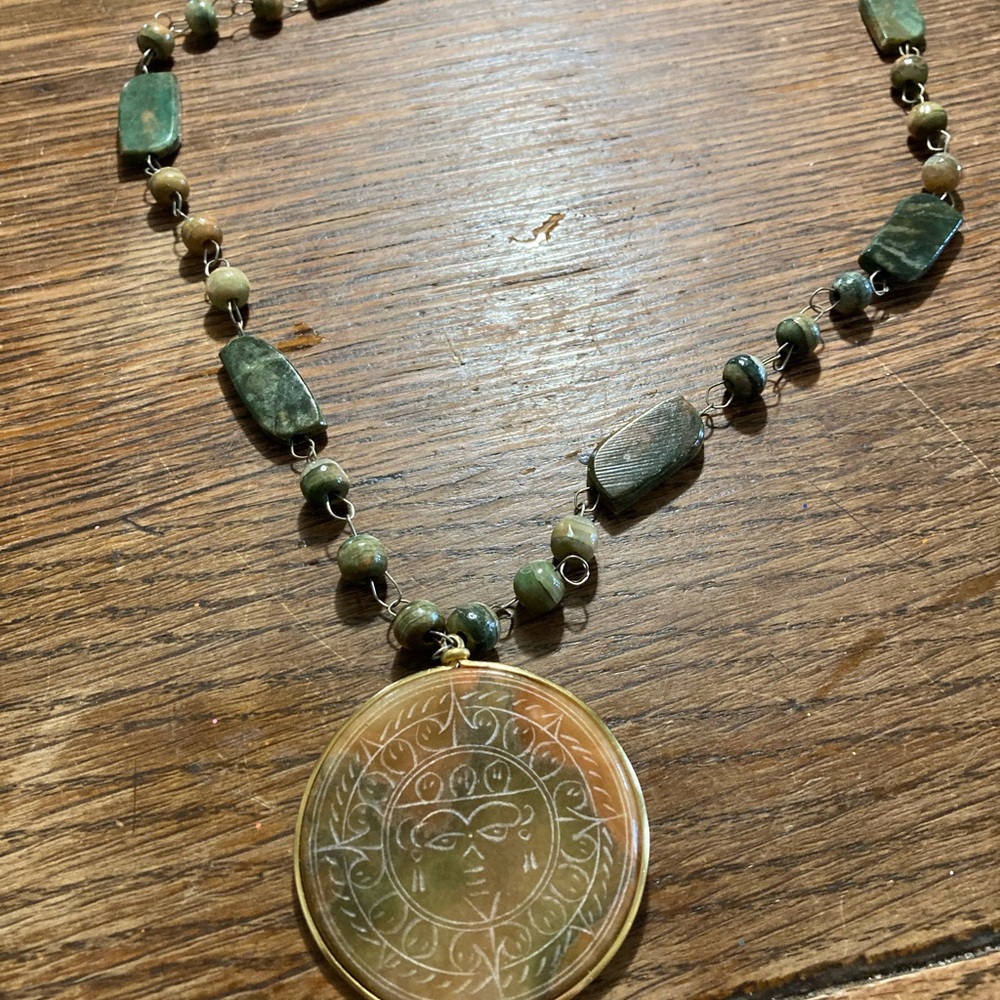 Green stone necklace